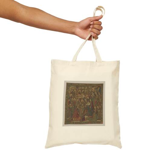 Emperor Vespasian Cured by Veronica's Veil on Natural cotton canvas tote bag, context front.