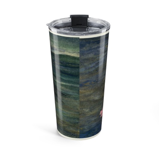 The Strange Thing Little Kiosai Saw in the River on 20 oz insulated tumbler, back.