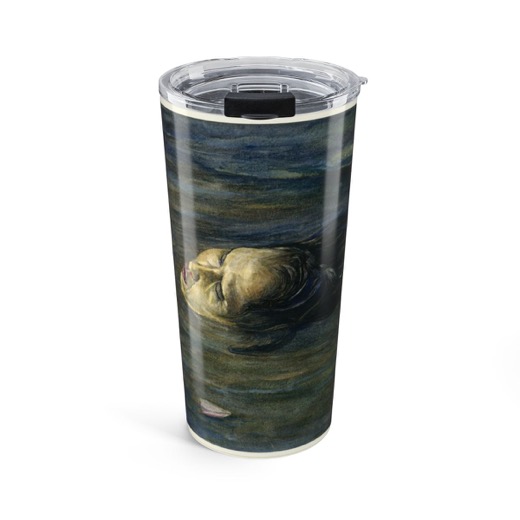The Strange Thing Little Kiosai Saw in the River on 20 oz insulated tumbler, front.