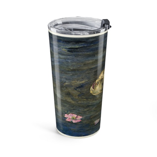 The Strange Thing Little Kiosai Saw in the River on 20 oz insulated tumbler, left.