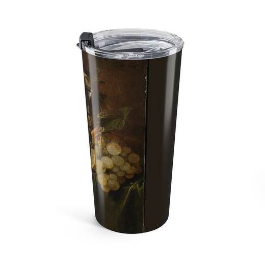 Still Life with a Glass and Oysters on 20 oz stainless steel tumbler, right.