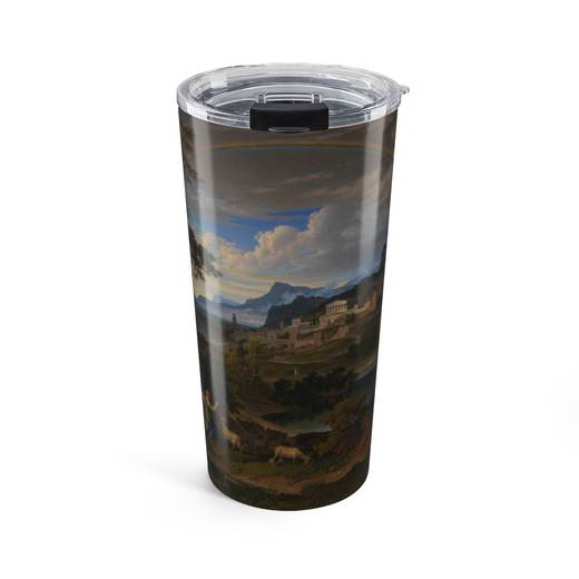 Heroic Landscape with Rainbow on 20 oz stainless steel tumbler, front.