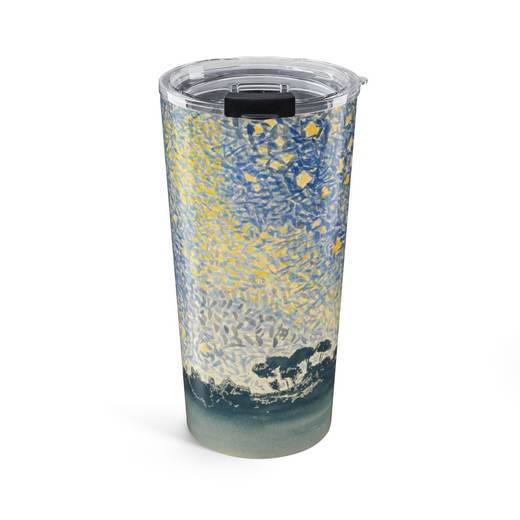 Landscape with Stars on 20 oz stainless steel tumbler, front.