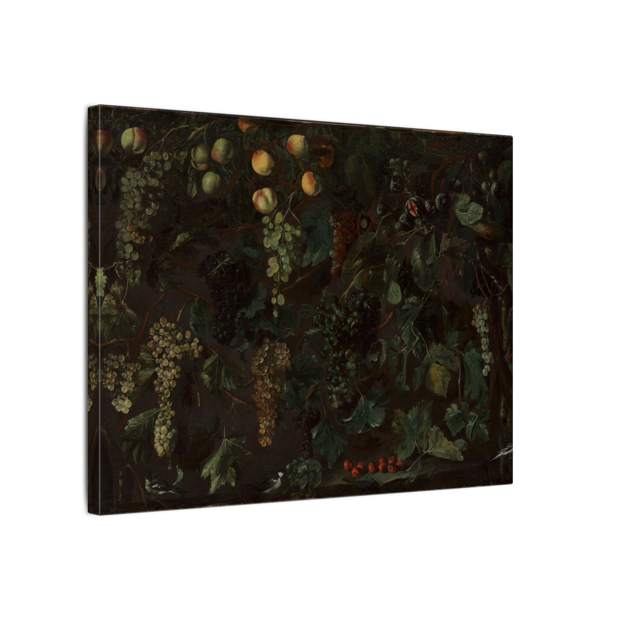 Grape Vines and Fruit, with Three Birds · Matte Canvas - Image 2