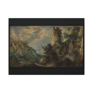 A Mountainous Landscape with a Waterfall by Kerstiaen de Keuninck · Matte Canvas