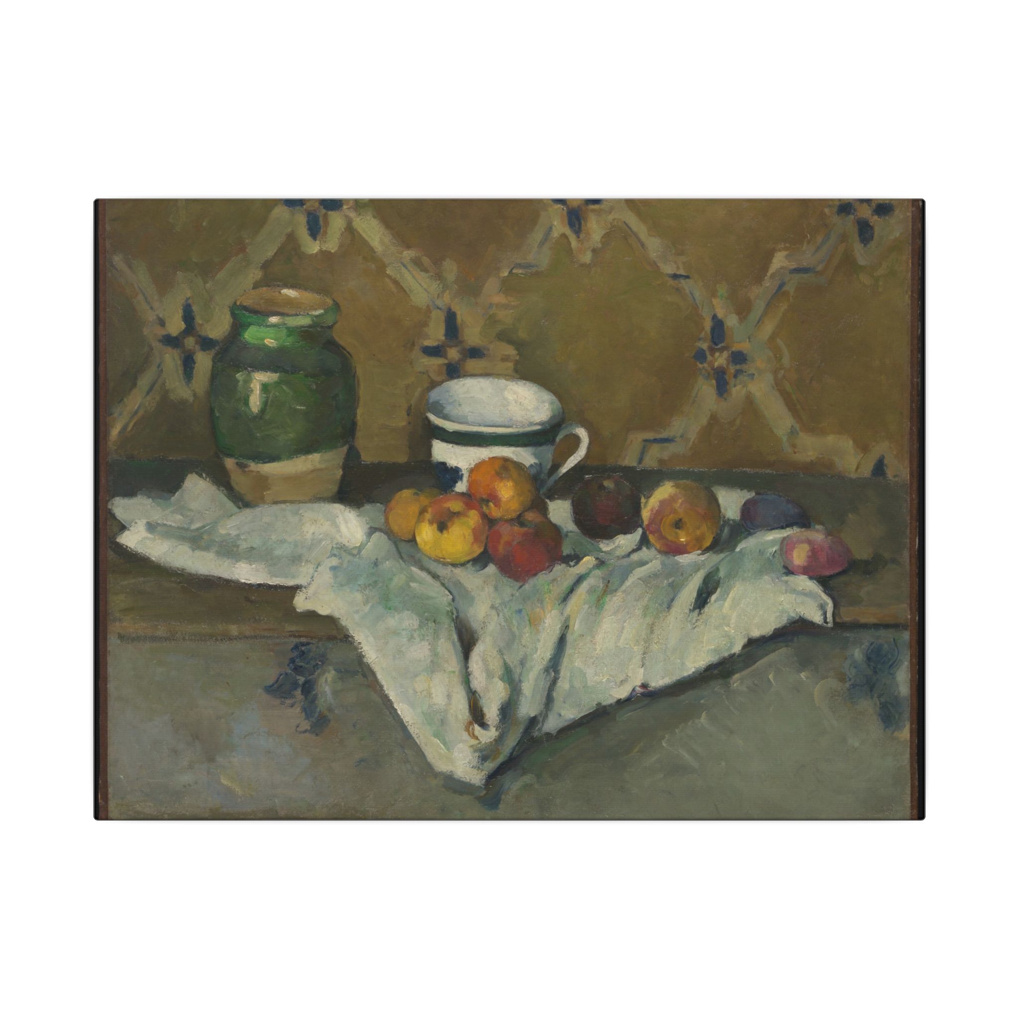Still Life with Jar, Cup, and Apples · Matte Canvas