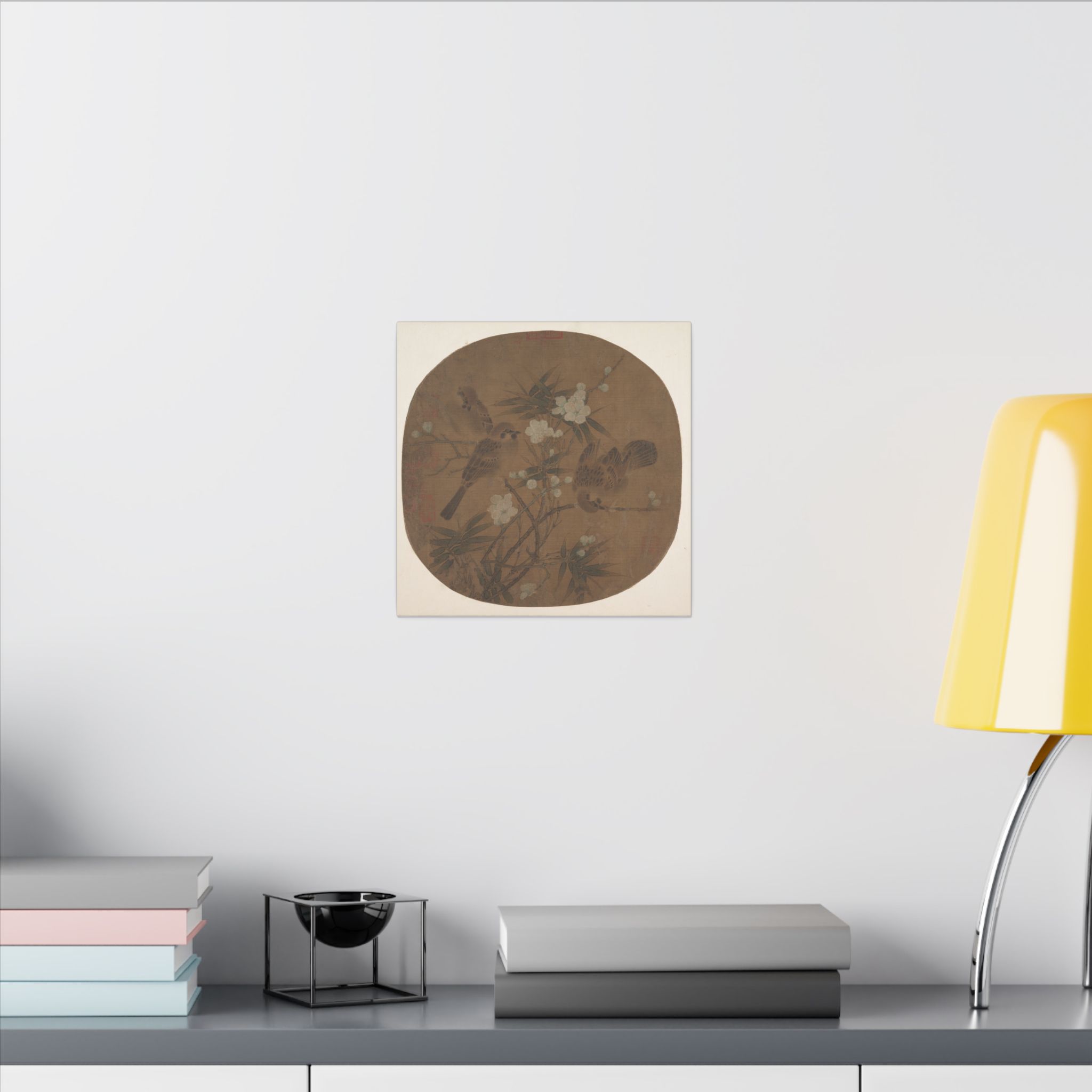 Sparrows, plum blossoms, and bamboo · Matte Canvas - Image 4