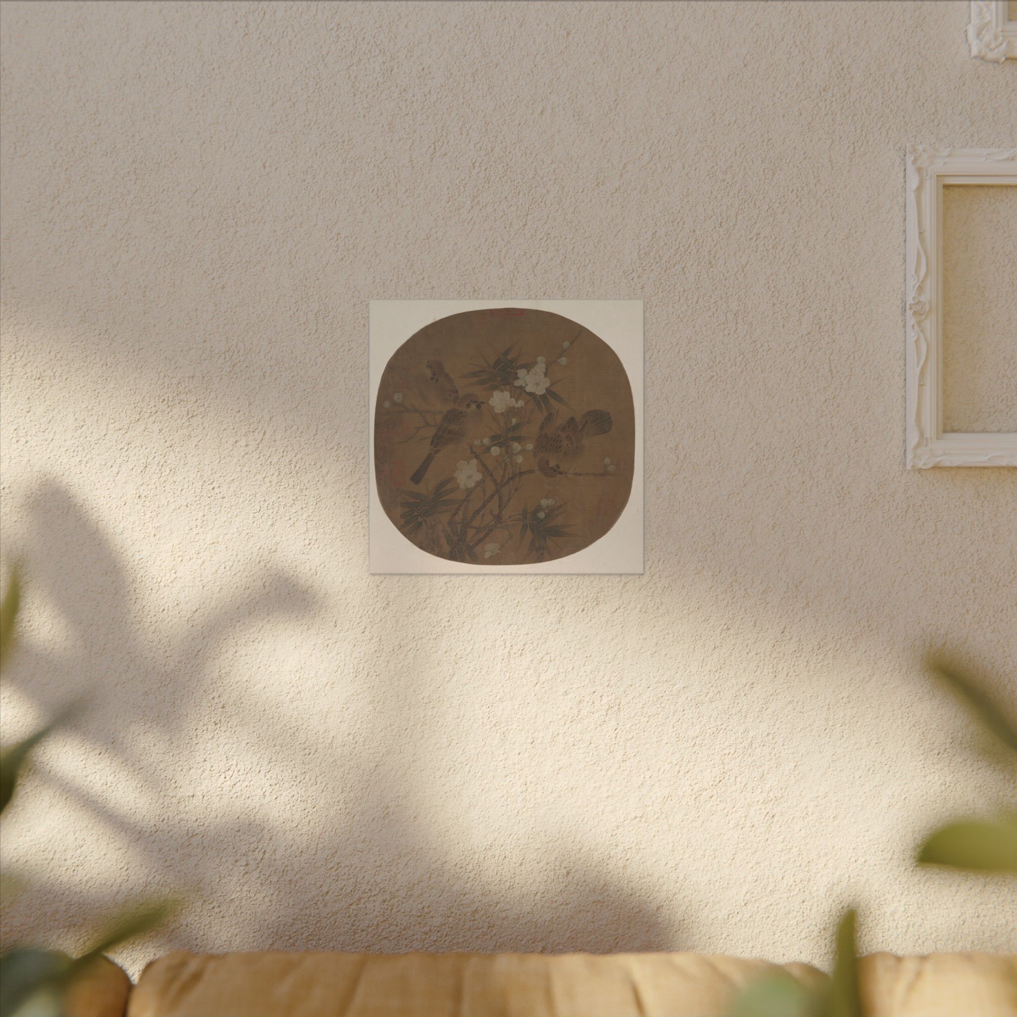 Sparrows, plum blossoms, and bamboo · Matte Canvas - Image 3