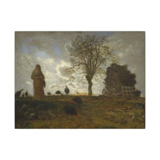 Autumn Landscape with a Flock of Turkeys · Matte Canvas