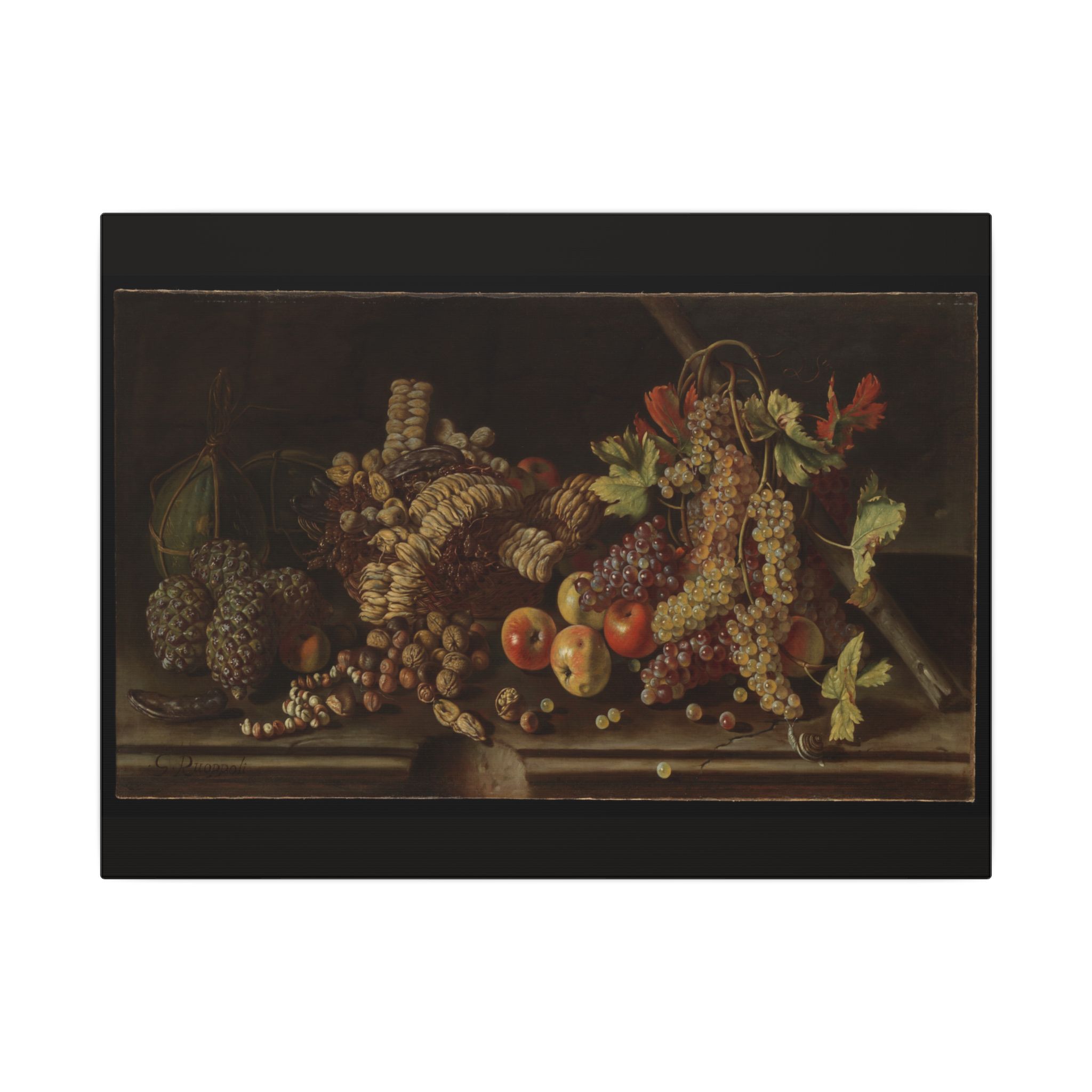 Still Life of Fruit and Nuts by Giuseppe Ruoppolo · Matte Canvas