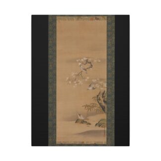 Waxwings, Cherry Blossoms, and Bamboo by Kiyohara Yukinobu · Matte Canvas