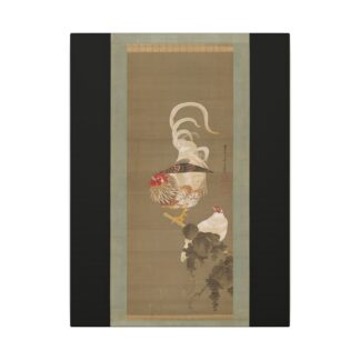 Hen and Rooster with Grapevine · Itō Jakuchū · Matte Canvas